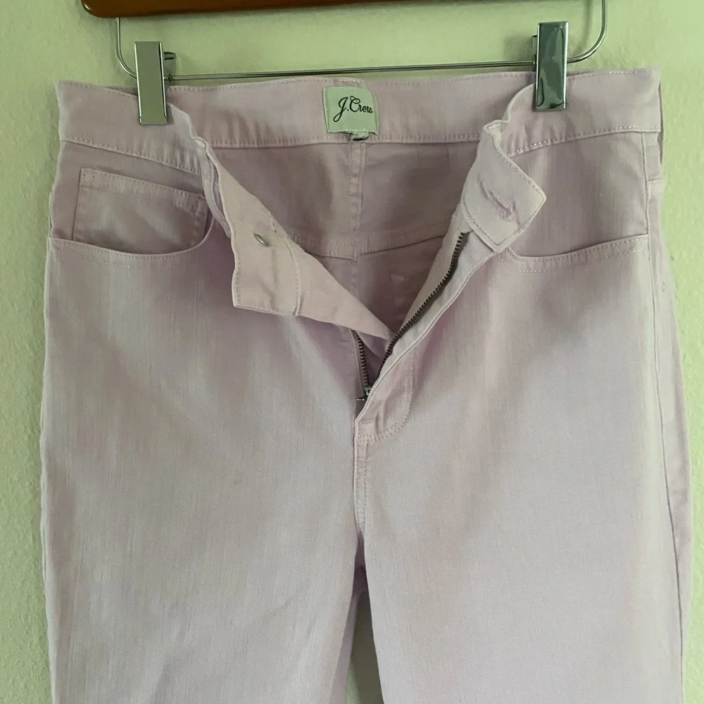J. Crew Women’s 9”Billie Demi Boot Crop Denim Pants in Light Pink Size 28/6 - Picture 10 of 16